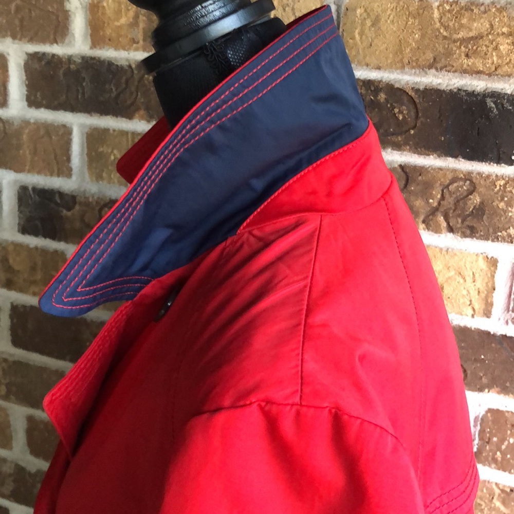 Lands End Red Double-Breasted Peacoat Style Rain Coat Jacket - Picture 6 of 15